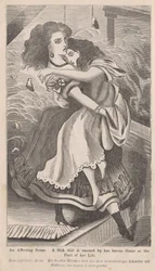 An Affecting Scene, Illustration of a Woman Rescuing Her Sister During the Chicago Fire of 1871, from George L. Barclay